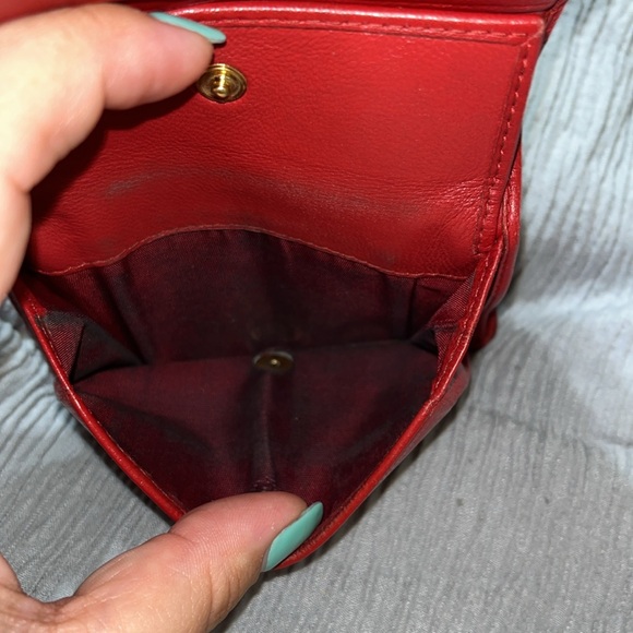 MIU MIU Short Button Bi-Fold Maltese Wallet Lambskin, Red - Picture 7 of 15